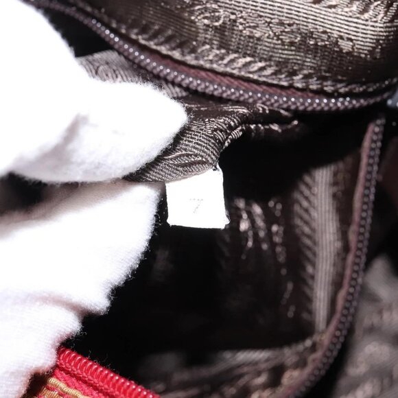 PRADA Shoulder Bag Nylon Red Silver Auth - Picture 14 of 16